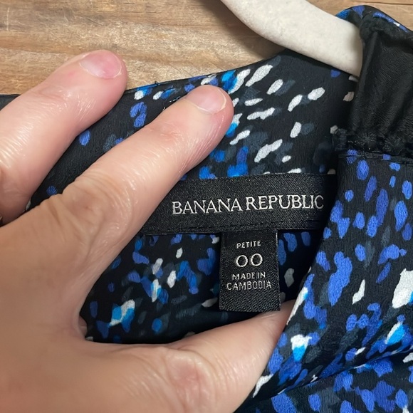 Banana Republic size 00 Petite Blue Sheath Long Sleeve Crew Neck Mini Dress - Picture 2 of 9